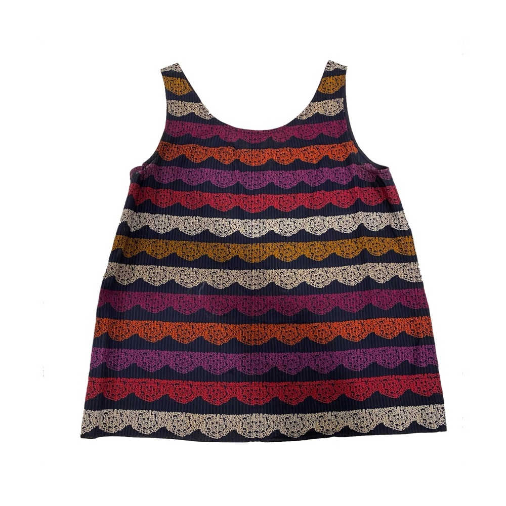 Marc Jacobs linen ribbon print bow blouse tank top